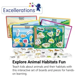 Excellerations® Animals in Their Habitats - 6 Boards, 48 Pieces