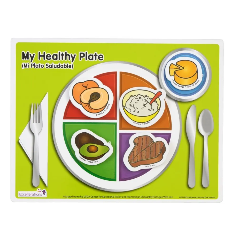 Excellerations® Bilingual My Healthy Plate Magnet Activity Set