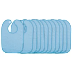 Excellerations® Blue Terry Bibs with Hook & Loop Closure - Set of 12