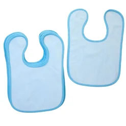Excellerations® Blue Terry Bibs with Hook & Loop Closure - Set of 12