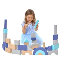 Excellerations® Build N' Play™ Toddler Soft & Smooth Calm Color Unit Blocks, Set of 40