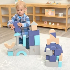 Excellerations® Build N' Play™ Toddler Soft & Smooth Calm Color Unit Blocks, Set of 40