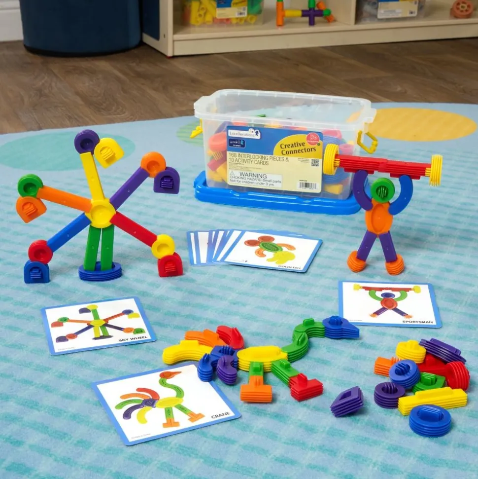 Excellerations® Creative Connectors - 168 Interlocking Pieces & 10 Activity Cards