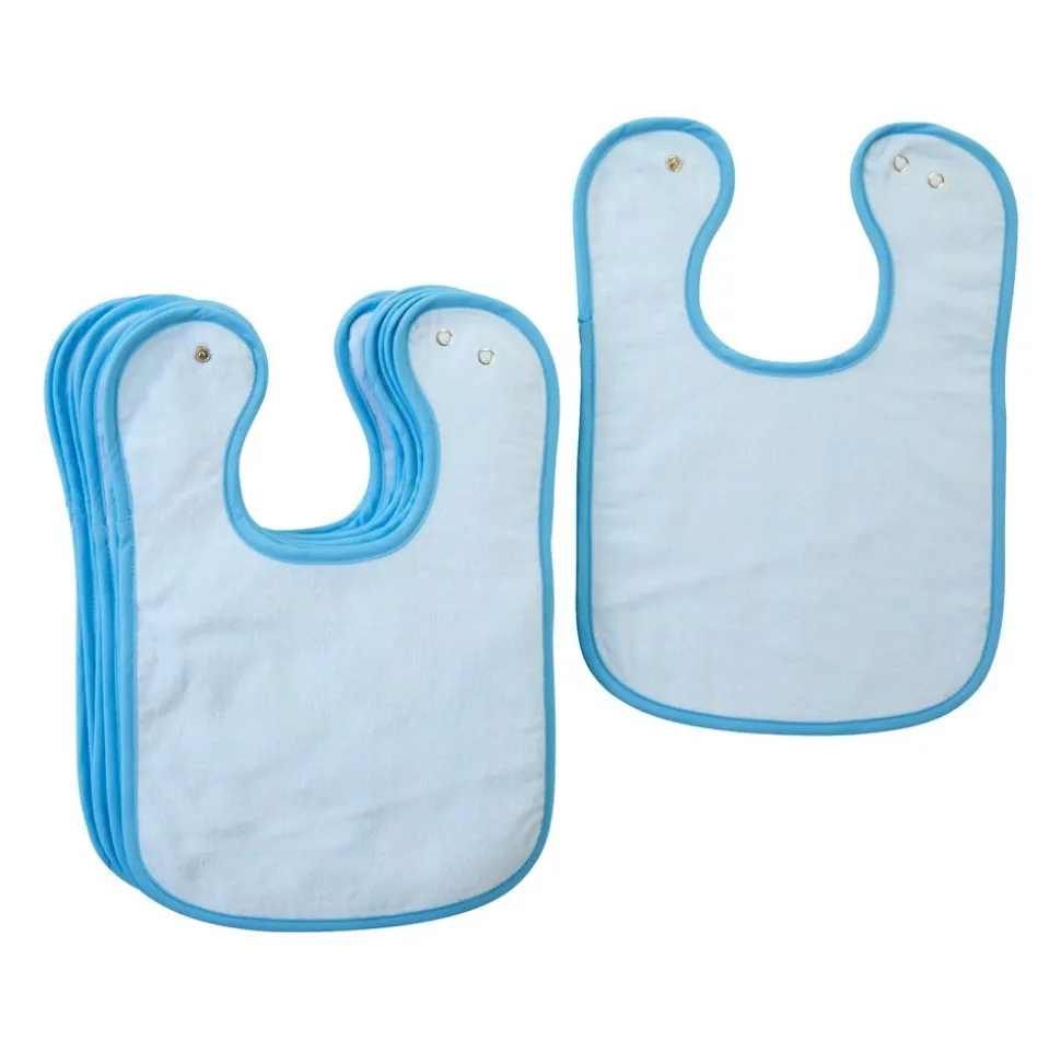 Excellerations® Dozen Blue Bibs with Snaps