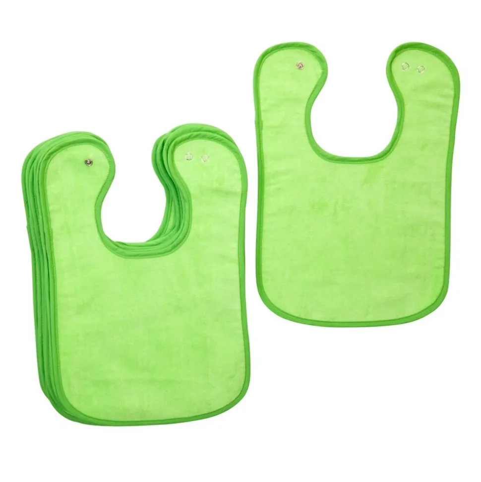 Excellerations® Dozen Green Bibs with Snaps