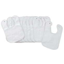 Excellerations® Dozen White Bibs with Snaps