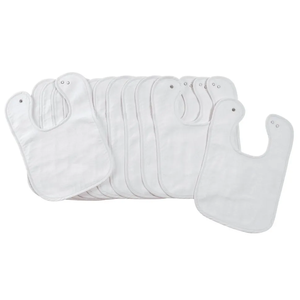 Excellerations® Dozen White Bibs with Snaps