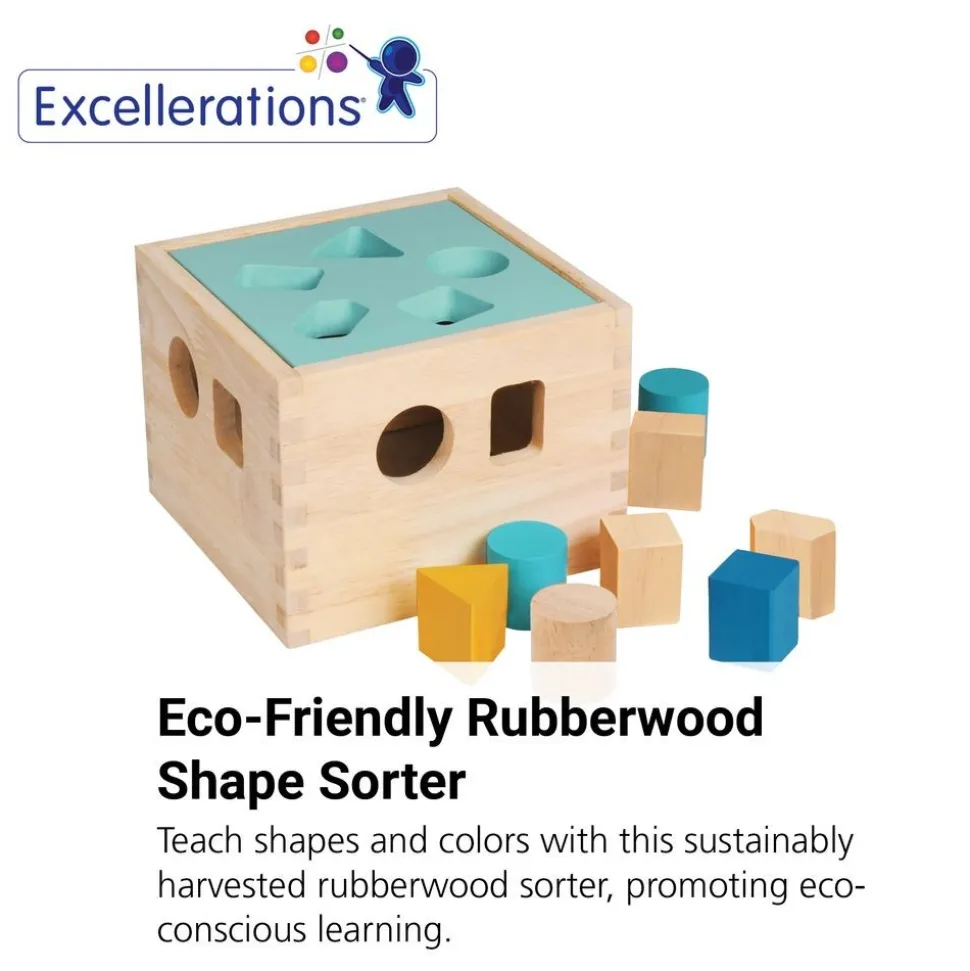 Excellerations® earlySTEM™ Sustainably Harvested Rubberwood Shape Sorter