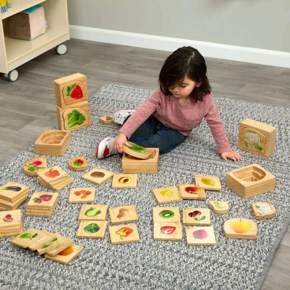 Excellerations® earlySTEM™ Tiles and Nesting Puzzles - Fruit & Vegetable
