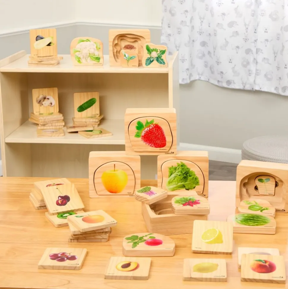 Excellerations® earlySTEM™ Tiles and Nesting Puzzles - Fruit & Vegetable