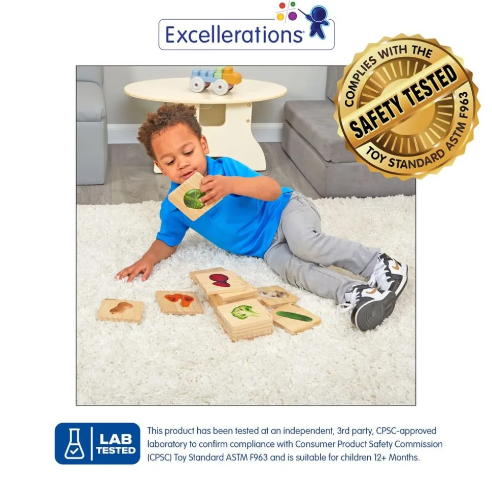Excellerations® earlySTEM™ Tiles and Nesting Puzzles - Fruit & Vegetable