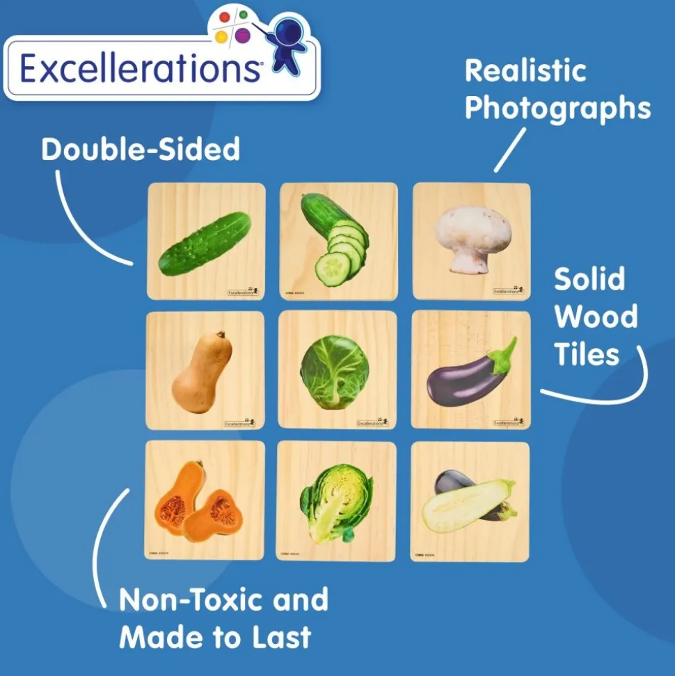 Excellerations® earlySTEM™ Tiles and Nesting Puzzles - Fruit & Vegetable
