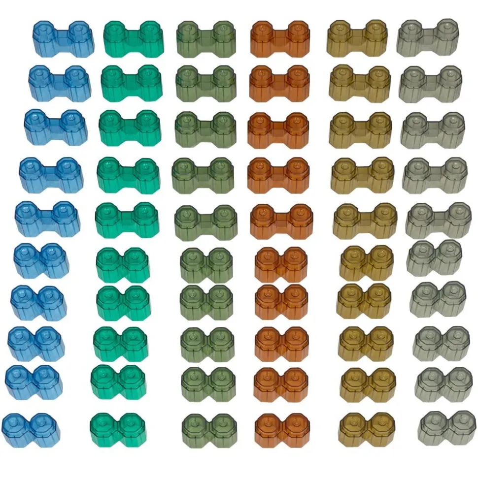 Excellerations® Earthtones Translucent Octagon Stackers - 60 Pieces