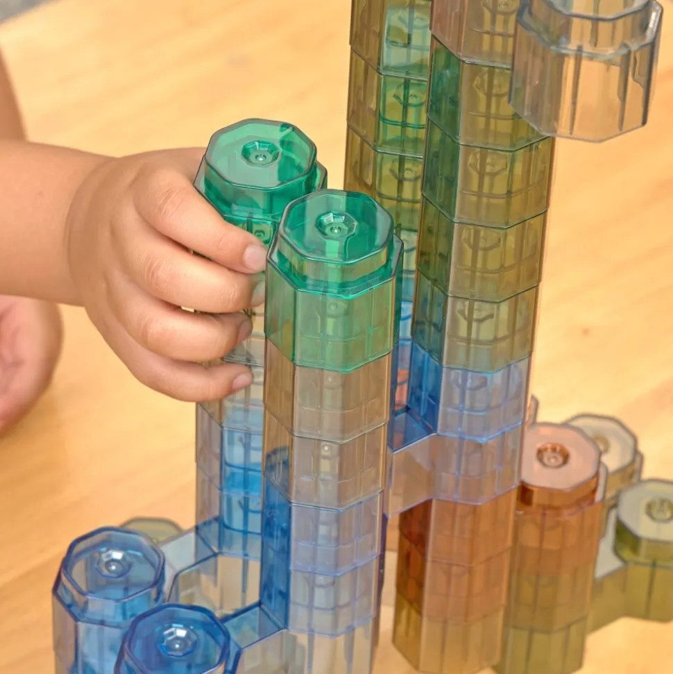 Excellerations® Earthtones Translucent Octagon Stackers - 60 Pieces