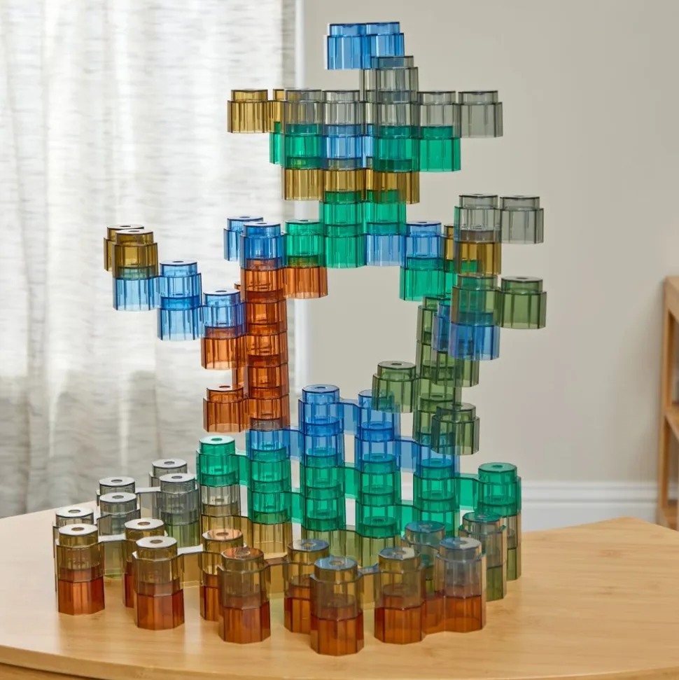 Excellerations® Earthtones Translucent Octagon Stackers - 60 Pieces
