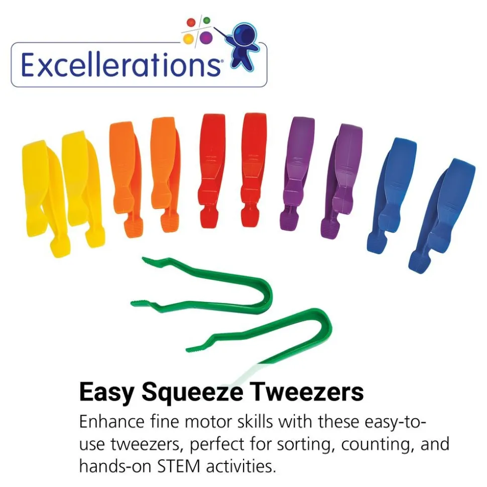 Excellerations® Easy Squeeze Tweezers - Set of 12