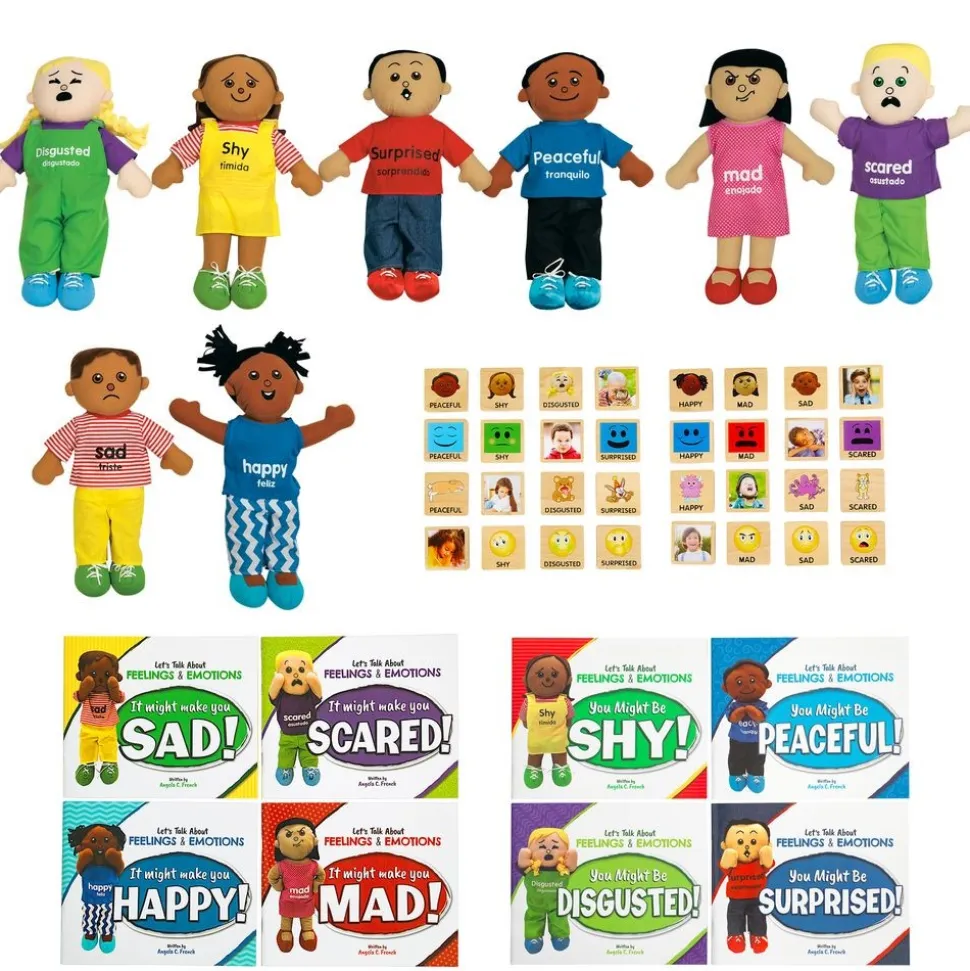 Excellerations® Emotions Books, Dolls, and Blocks Mega Kit - 8 books 8 dolls 32 blocks