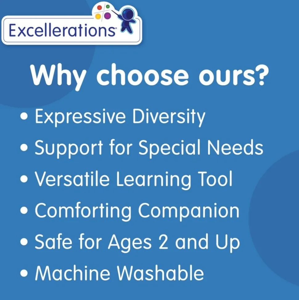 Excellerations® 18" Emotions Dolls - Suprised, Disgusted, Shy, Peaceful - Set of 4