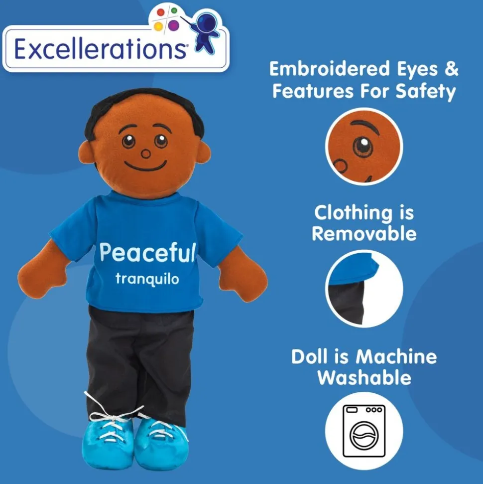 Excellerations® 18" Emotions Dolls - Suprised, Disgusted, Shy, Peaceful - Set of 4
