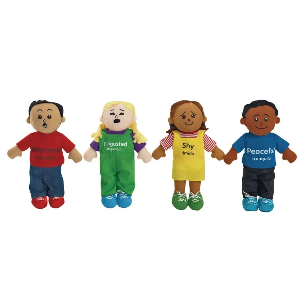 Excellerations® 18" Emotions Dolls - Suprised, Disgusted, Shy, Peaceful - Set of 4