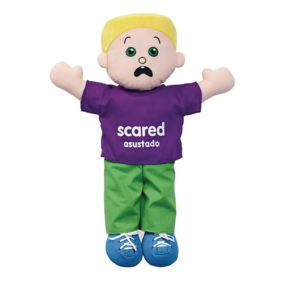 Excellerations® 18" Emotions Dolls Bilingual - Mad, Scared, Sad, Happy - Set of 4