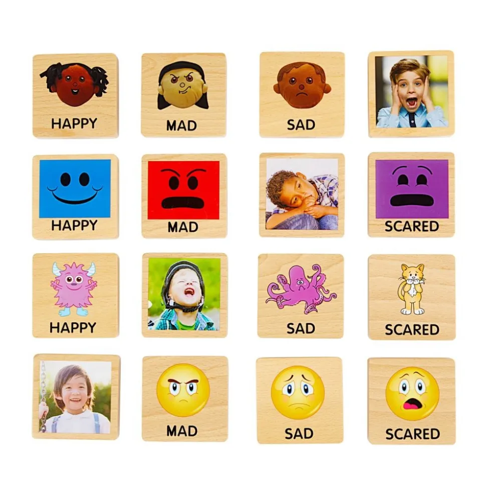 Excellerations® Emotions Spanish Books, Dolls and Blocks Kit 1 - 4 books 4 dolls 16 blocks
