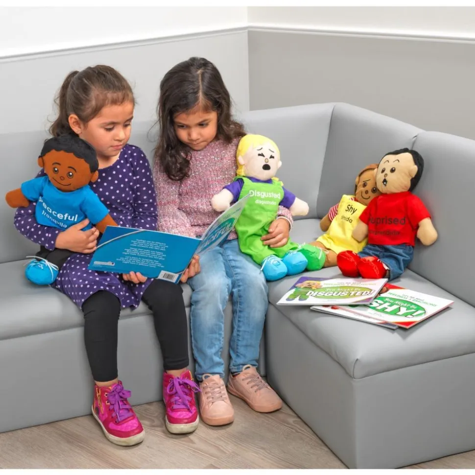Excellerations® Emotions Spanish Books, Dolls and Blocks Kit 2 - 4 books 4 dolls 16 blocks