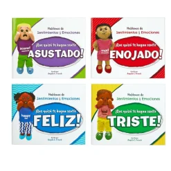 Excellerations® English & Spanish Emotions Books & Dolls Kit 1 - 8 books 4 dolls
