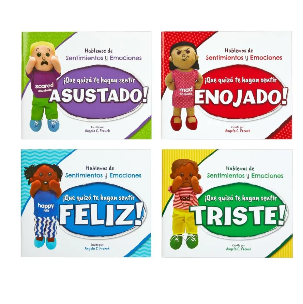 Excellerations® English & Spanish Emotions Books & Dolls Kit 1 - 8 books 4 dolls