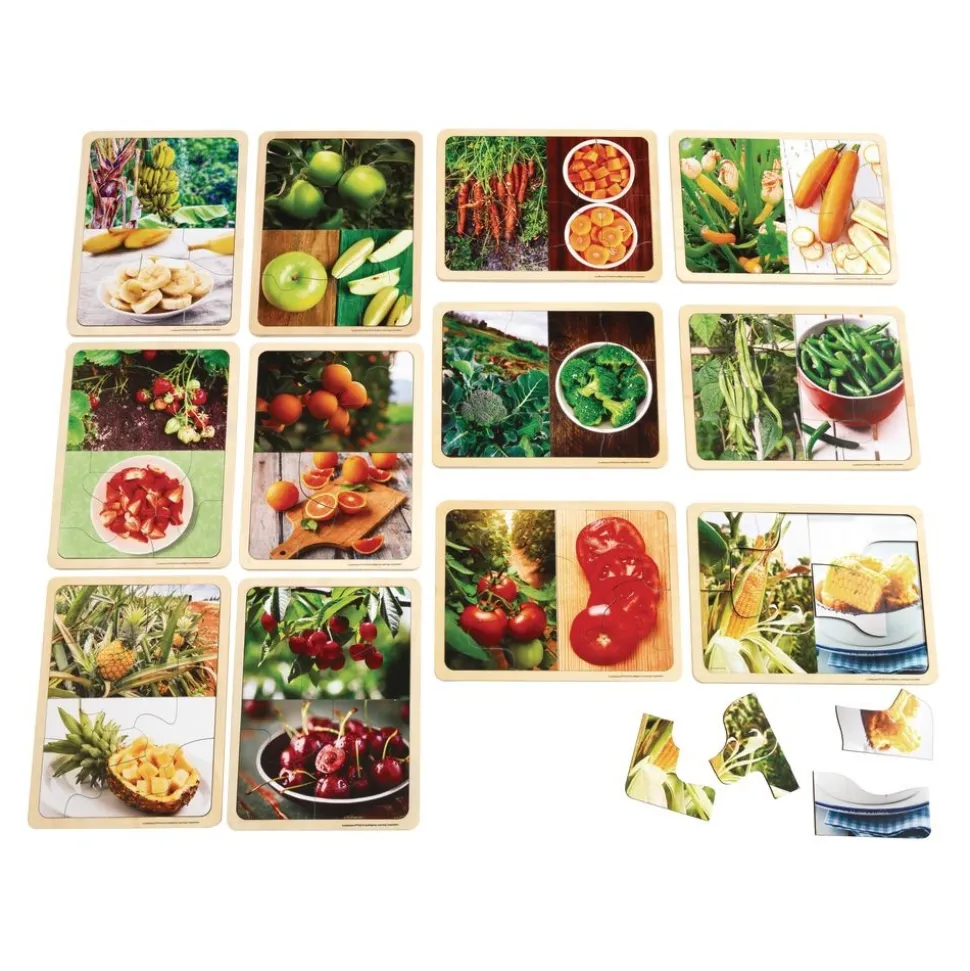 Excellerations® Fruit and Vegetable Photo Puzzles Set of 12