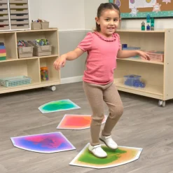 Excellerations® Glow-in-the-Dark Liquid Sensory Floor Tiles - Set of 4