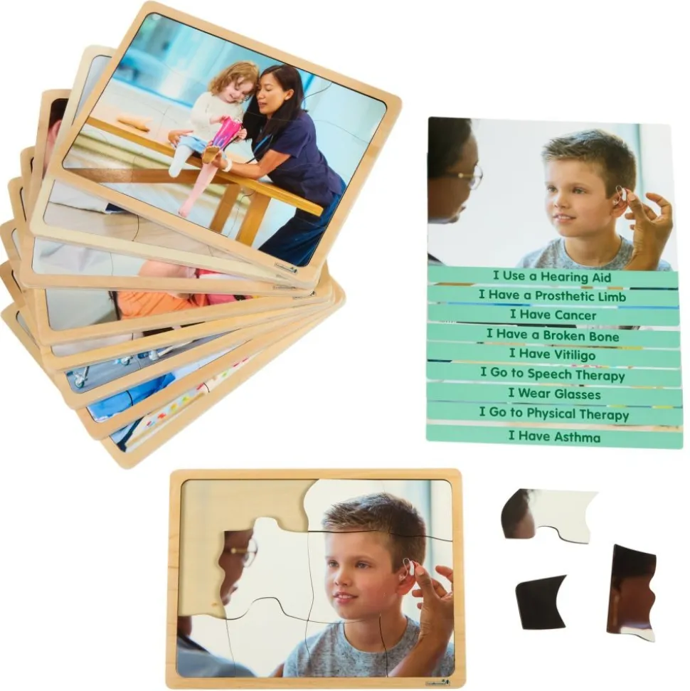 Excellerations® Healthy Kids Handle With Special Care - Set of 9 Wooden Puzzles