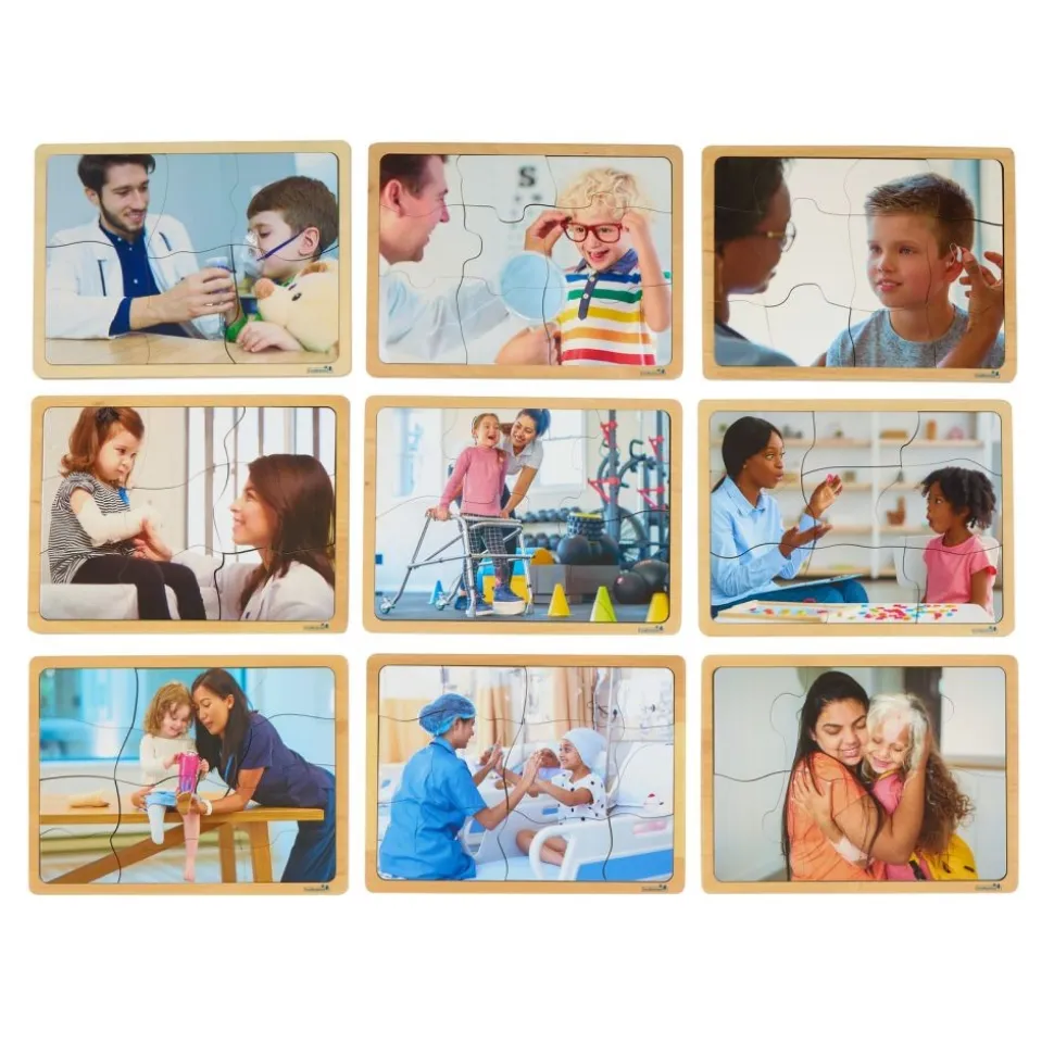 Excellerations® Healthy Kids Handle With Special Care - Set of 9 Wooden Puzzles