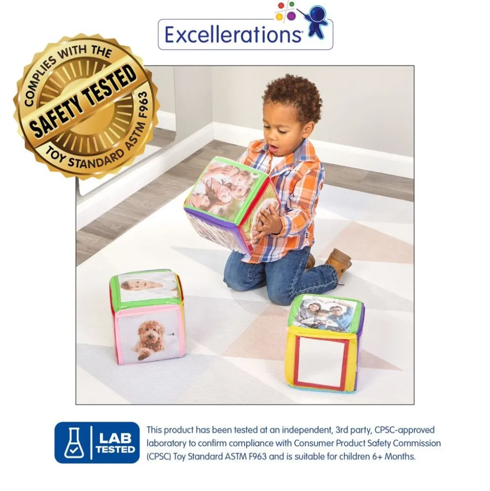 Excellerations® Infant Photo Cubes with Mirror - Set of 3