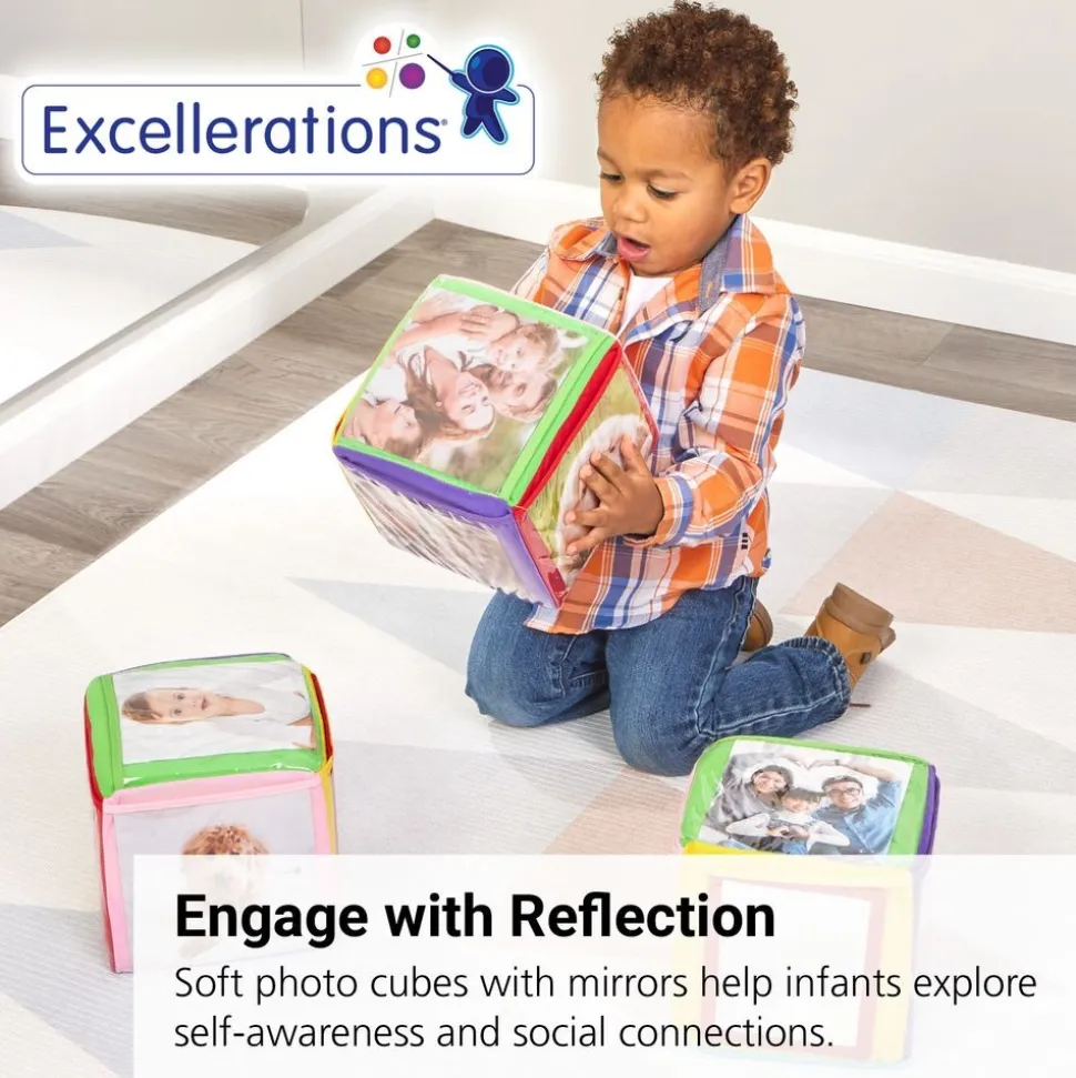 Excellerations® Infant Photo Cubes with Mirror - Set of 3
