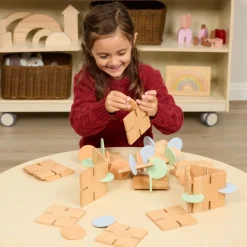 Excellerations® Interlocking Wood and Silicone Shapes - 40pcs