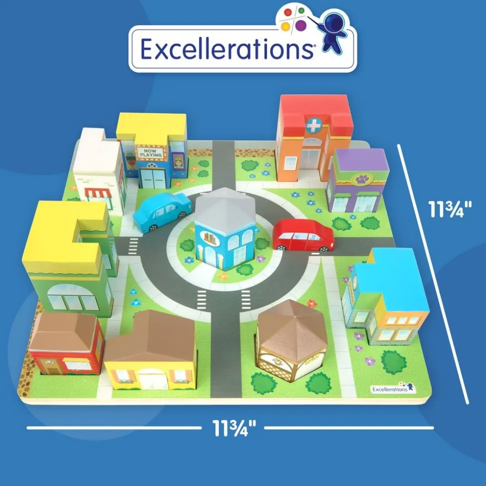Excellerations® JourneyJunction™ Build & Block Logic Puzzle Town