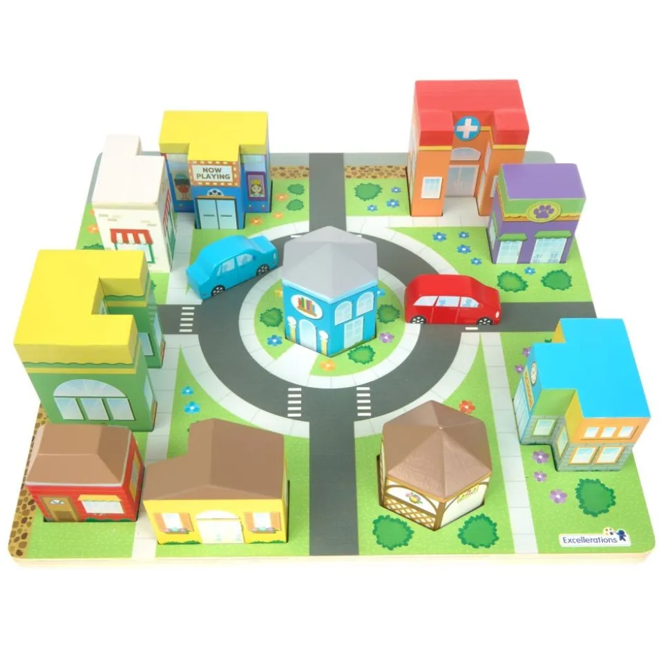 Excellerations® JourneyJunction™ Build & Block Logic Puzzle Town