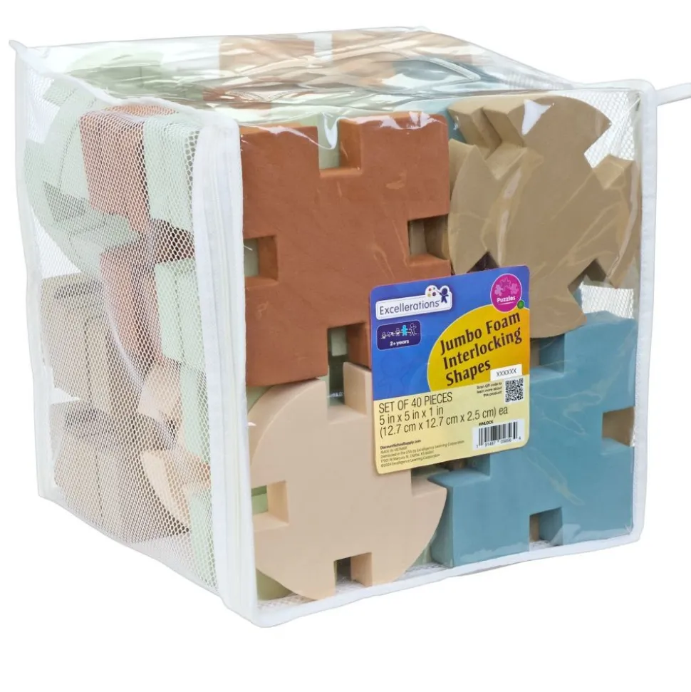 Excellerations® Jumbo Foam Interlocking Shapes - 40 pieces