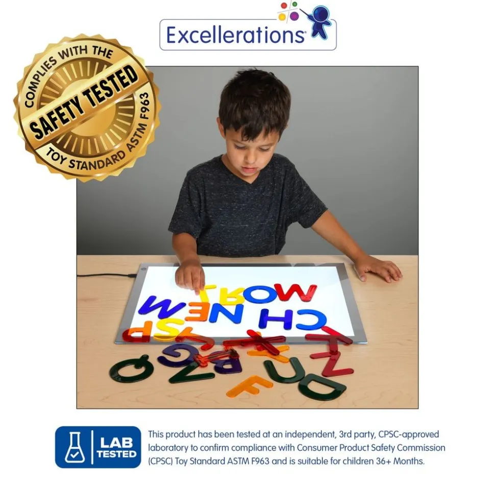 Excellerations® 3" Jumbo, Translucent Alphabet Letters for Light Table Play 26 Pieces
