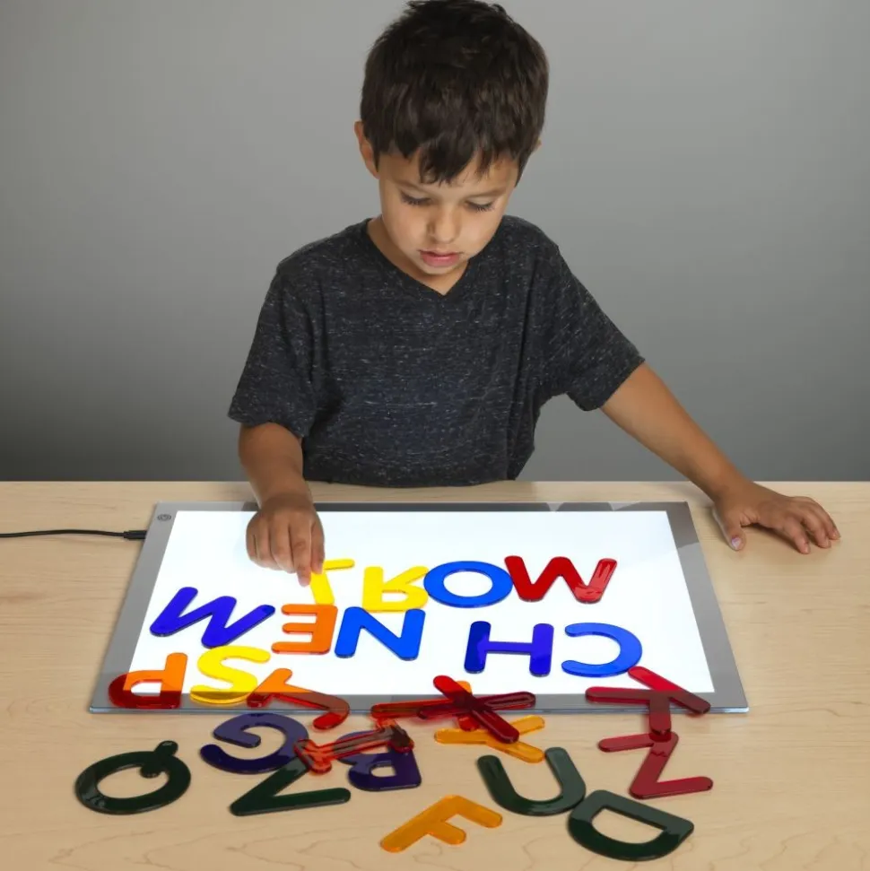 Excellerations® 3" Jumbo, Translucent Alphabet Letters for Light Table Play 26 Pieces