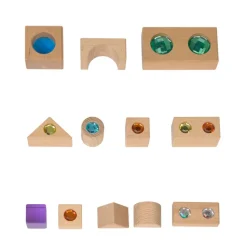 Excellerations® Macaron & Wood Gem Blocks - 85pcs with 2 Trays