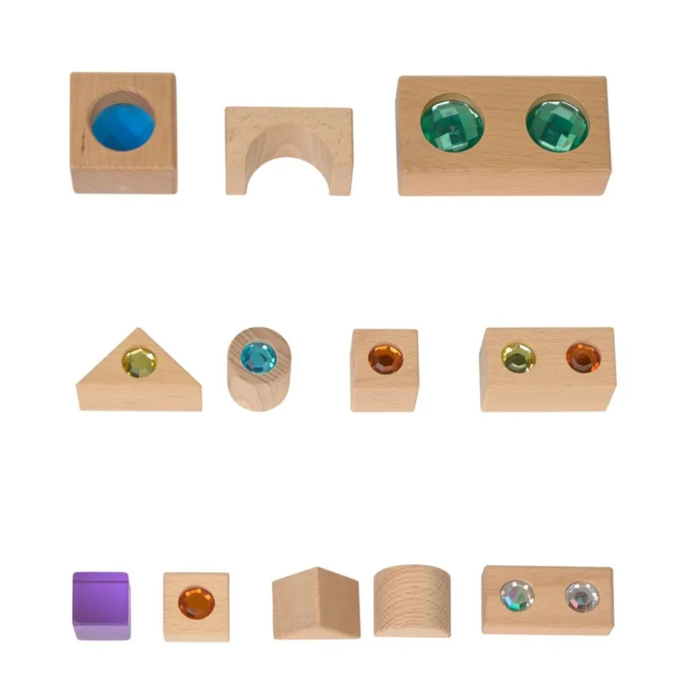 Excellerations® Macaron & Wood Gem Blocks - 85pcs with 2 Trays