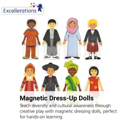 Excellerations® Magnetic Multicultural Dressing Dolls