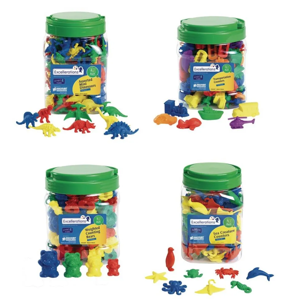 Excellerations® Math Manipulatives - 4 Different Sets, 424 Pieces Total