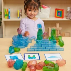Excellerations® Mini Ice Blocks & Stacking Gems - Set of 66, 10 cards
