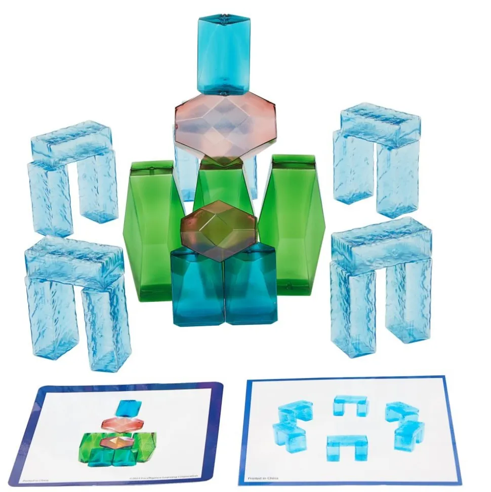 Excellerations® Mini Ice Blocks & Stacking Gems - Set of 66, 10 cards