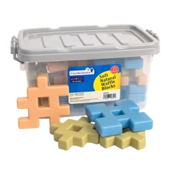 Excellerations® Natural Tones Waffle Blocks - 18 Pieces