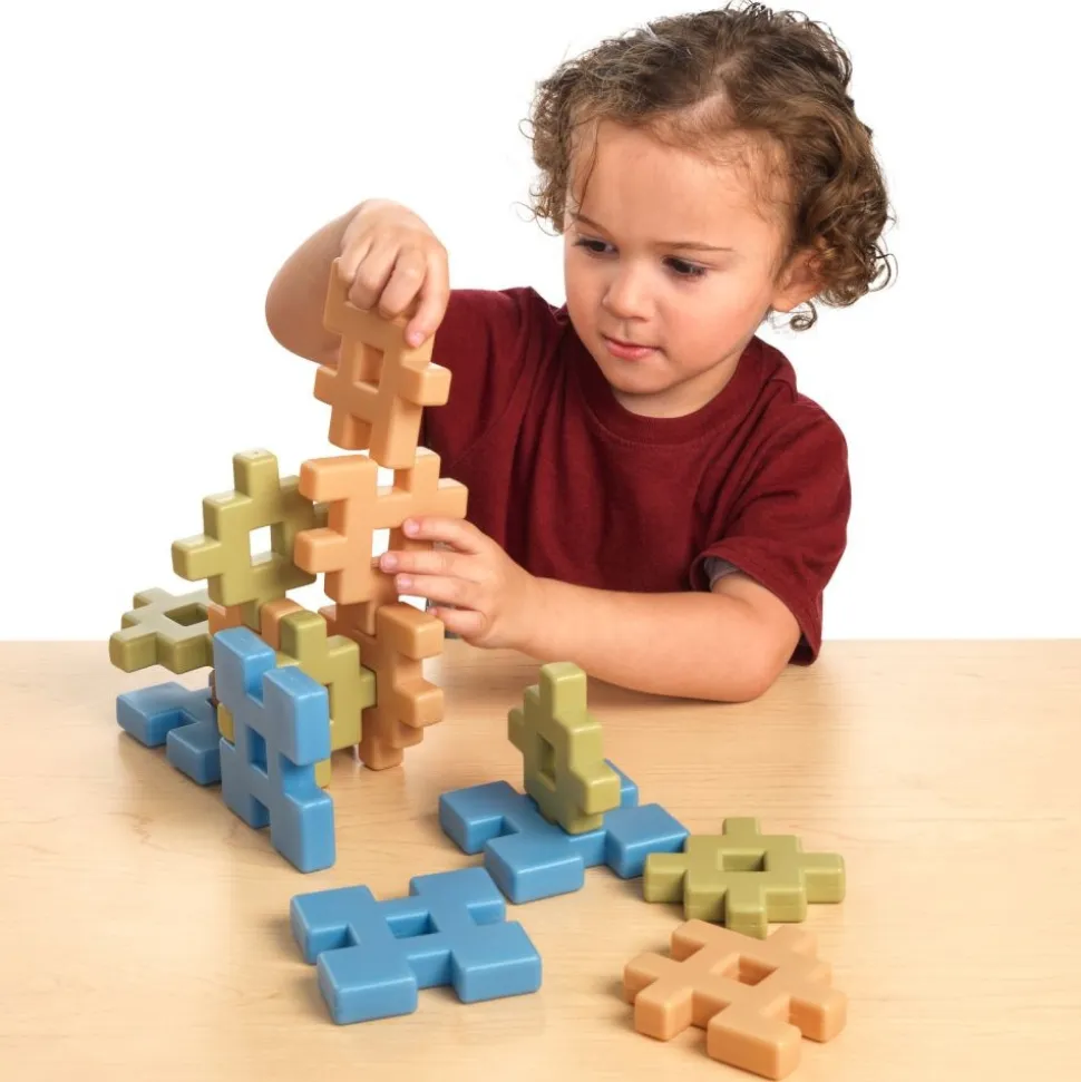 Excellerations® Natural Tones Waffle Blocks - 18 Pieces