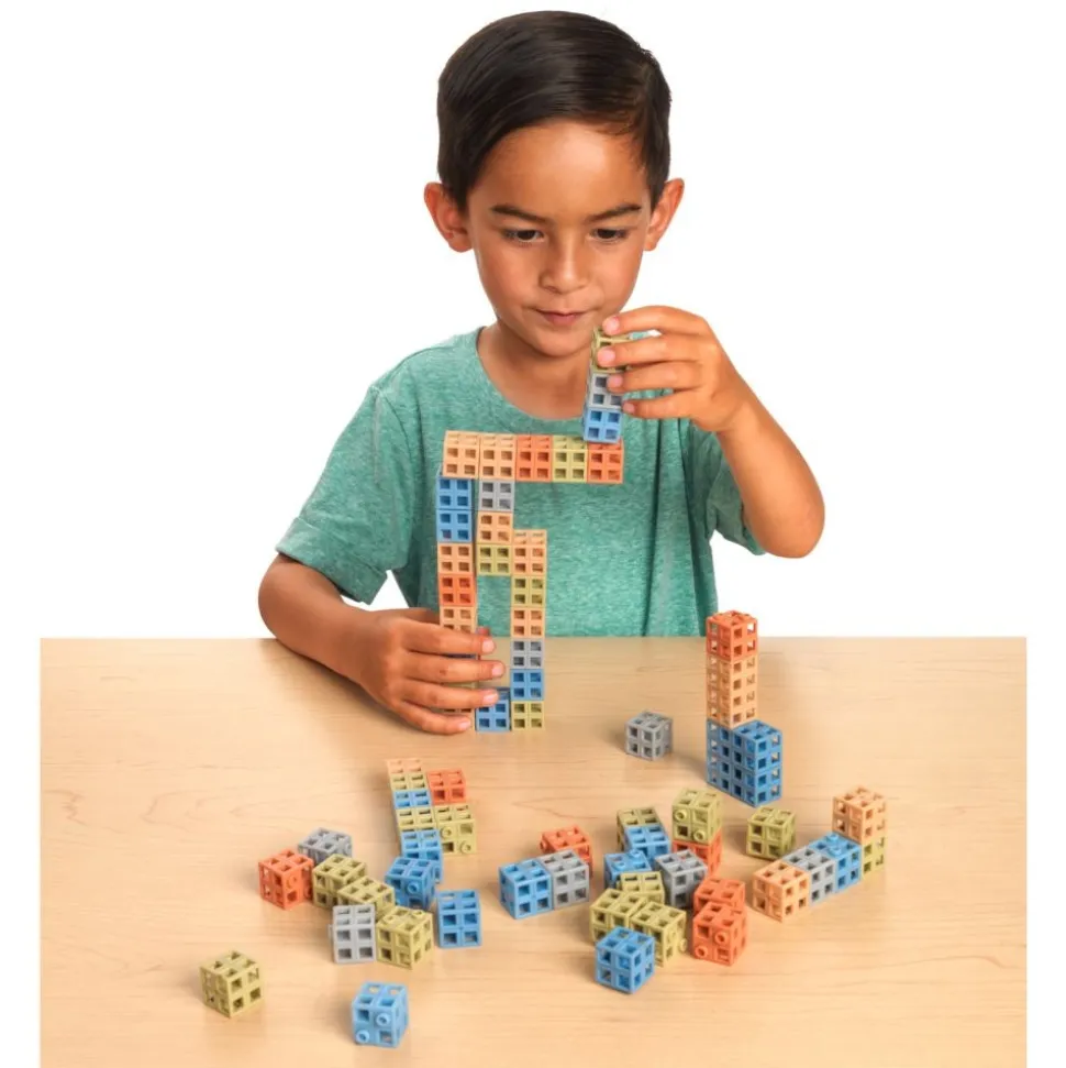 Excellerations® Natural Tones Grid Linking Cubes - 200 Pieces